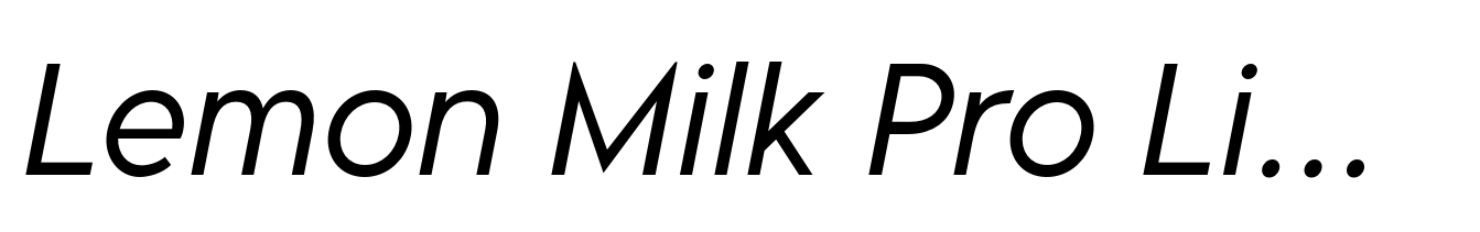 Lemon Milk Pro Light Italic